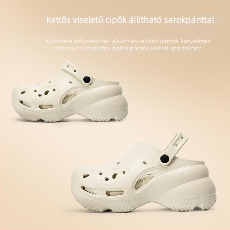 Női EVA Crocs: magasságot növelő, 9,5 cm vastag talp, légáteresztő nyári papucs