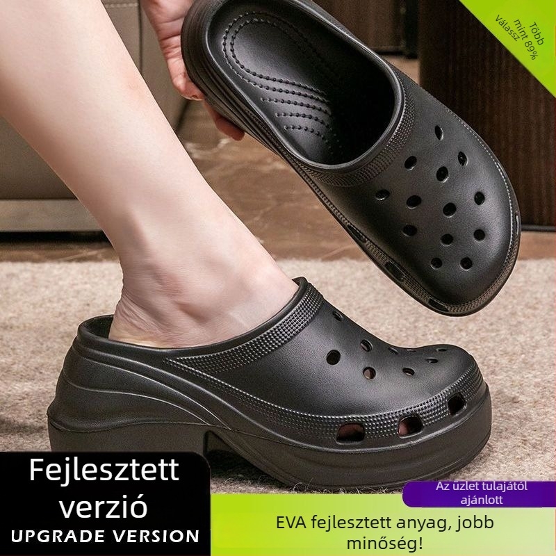 Női Crocs papucsok, EVA felsőrész és EVA talp, csúszásmentes, vastag talp, 8 mm