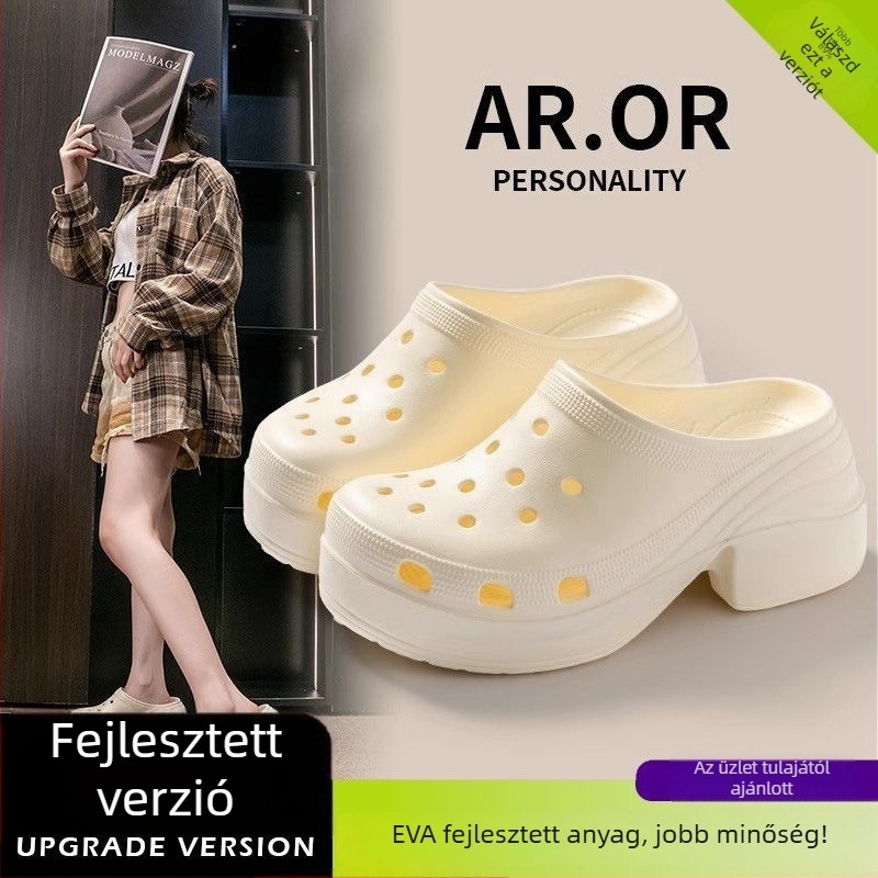 Női Crocs papucsok, EVA felsőrész és EVA talp, csúszásmentes, vastag talp, 8 mm