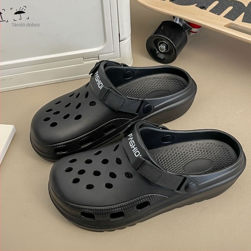 Crocs-stílusú hátpántos papucs, uniszex, EVA felsőrész és talp, lélegző, csúszásmentes, talp vastagsága 4,5 mm