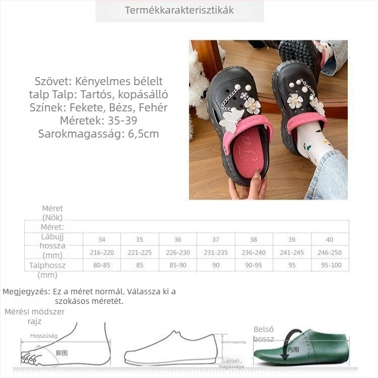 Női perforált szandálok, vastag EVA talppal, aranyos virágos pántok