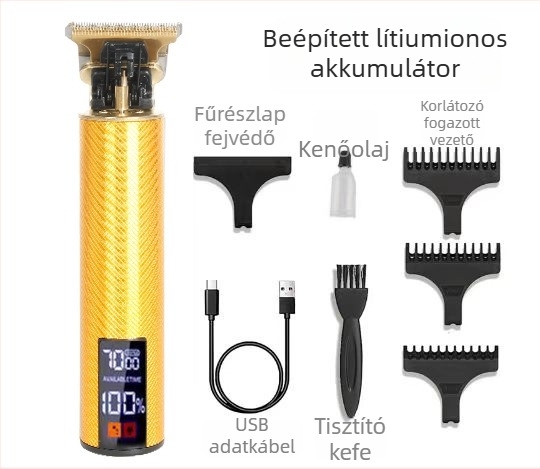 Vezeték nélküli elektromos hajvágó készülék, kefés motorral, rozsdamentes acél pengével, beépített 800–1000 mAh akkumulátor, 1–3 órás üzemidő, háziállatok számára alkalmas