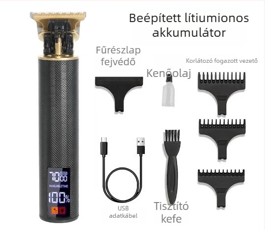Vezeték nélküli elektromos hajvágó készülék, kefés motorral, rozsdamentes acél pengével, beépített 800–1000 mAh akkumulátor, 1–3 órás üzemidő, háziállatok számára alkalmas