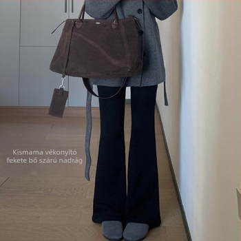 Őszi–téli kismama farmernadrág denim anyagból, magas derekú has támasztásért, koreai stílusú, enyhén bővülő szárú