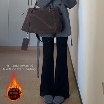 Őszi–téli kismama farmernadrág denim anyagból, magas derekú has támasztásért, koreai stílusú, enyhén bővülő szárú