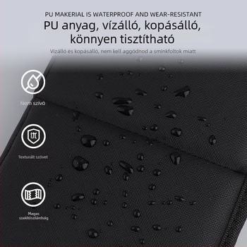 PU kozmetikai táska, kocka alakú, többfunkciós utazáshoz és smink tárolásához