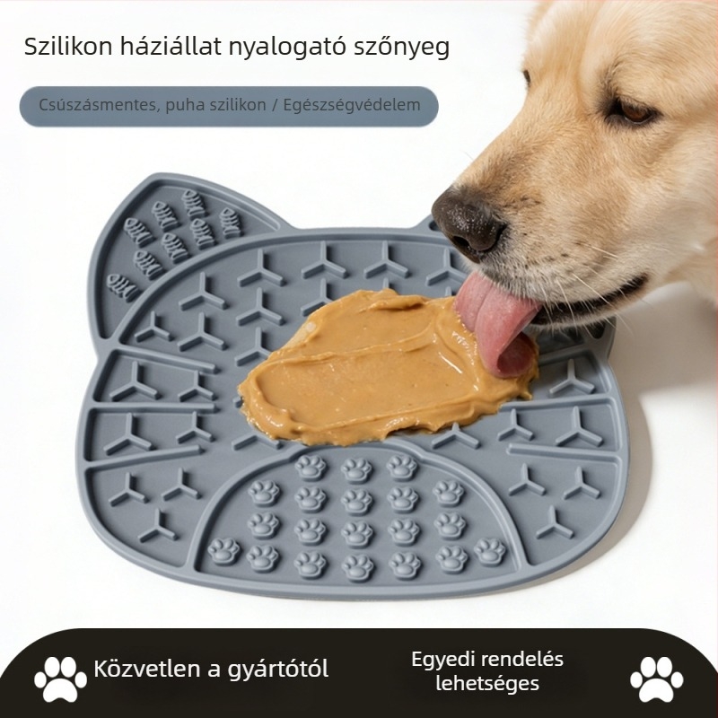 Szilikonból készült nyalópad lassú etetésre, kutyáknak és macskáknak, szívókoronggal, 107 g