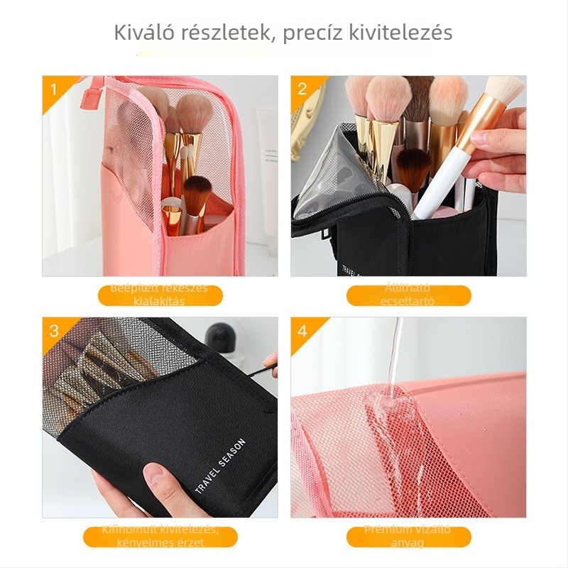 Toffee függőleges kozmetikai táska, nylon, többfunkciós, utazáshoz