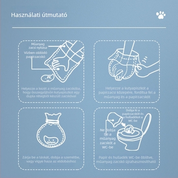 Kutyapiszok zacskók, egyszer használatos, dupla rétegű, vastagított, hordozható, kültéri használatra