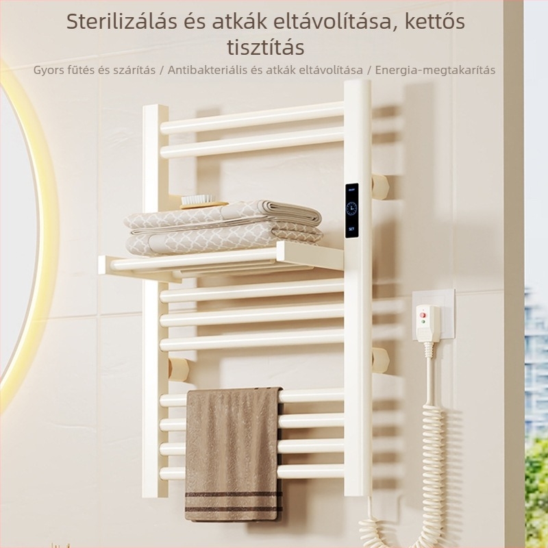 Összecsukható elektromos törölközőtartó (teljes fűtés, szénszálas fűtés, intelligens időzítés, mobilalkalmazásos távirányítás, szárítás és párátlanítás)