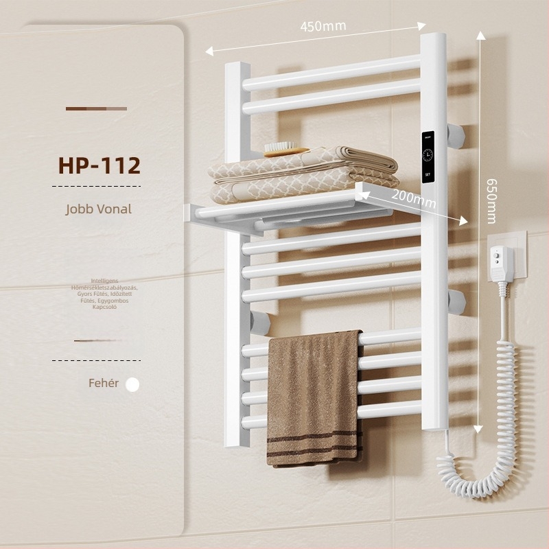 Összecsukható elektromos törölközőtartó (teljes fűtés, szénszálas fűtés, intelligens időzítés, mobilalkalmazásos távirányítás, szárítás és párátlanítás)