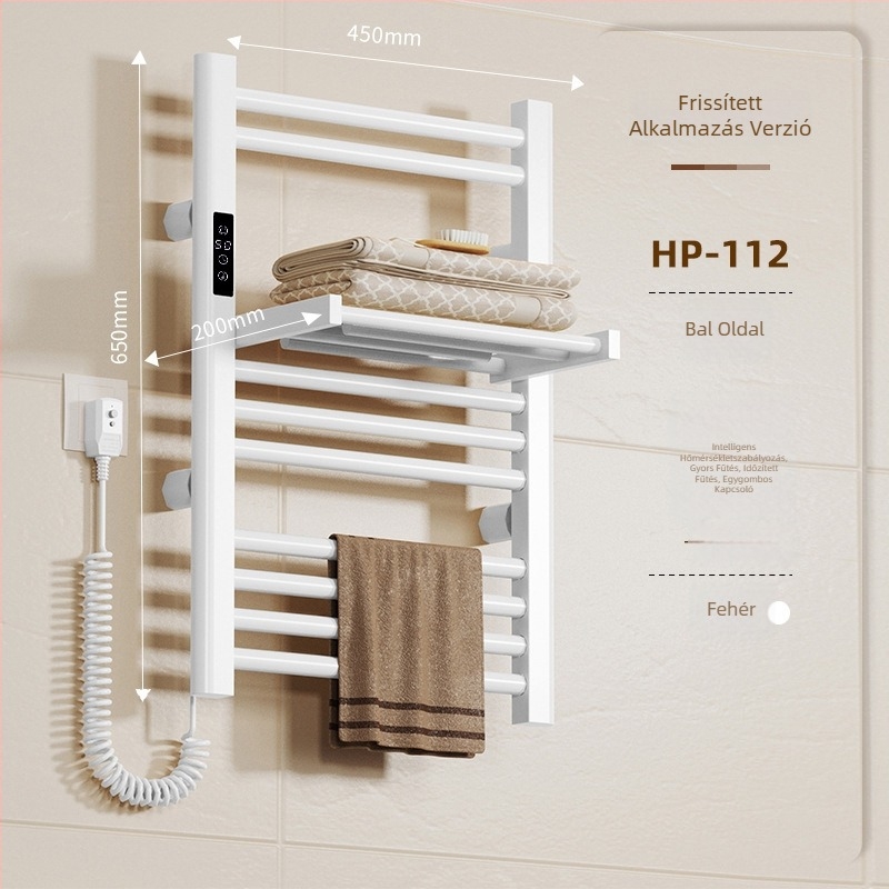 Összecsukható elektromos törölközőtartó (teljes fűtés, szénszálas fűtés, intelligens időzítés, mobilalkalmazásos távirányítás, szárítás és párátlanítás)