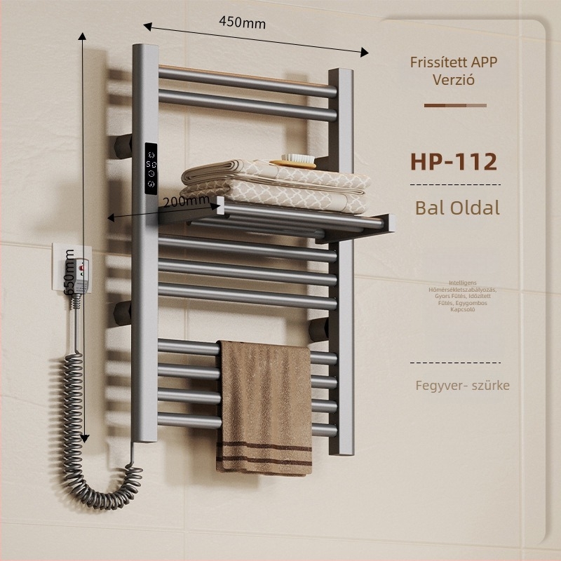 Összecsukható elektromos törölközőtartó (teljes fűtés, szénszálas fűtés, intelligens időzítés, mobilalkalmazásos távirányítás, szárítás és párátlanítás)