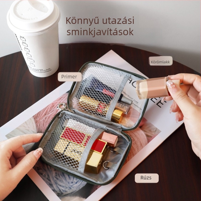 Tároló táska, kocka alakú, PU anyag, többfunkciós, utazáshoz