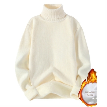 Férfi garbó pulóver magas gallérral, laza szabású, vastag kötés, viszkóz 47% és vegyes mesterséges rostokból álló anyag, hosszú ujjú