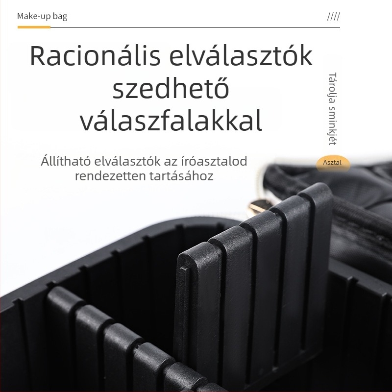 Hordozható kozmetikai táska – Oxford anyag, vízálló és kopásálló, belső elválasztóval, uniszex, városi stílus