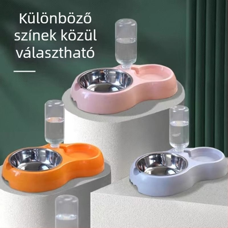 Kétfunkciós etető tál macskáknak és kutyáknak, TPE anyag, automata vízellátó készlet, határokon átívelő kizárólagos ellátás