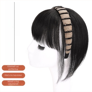 Daisy Xiumei 505 paróka kristályos fejfedővel és frufruval, egyrészes kialakítás a felső volumenért, természetes bőrszínű sapka