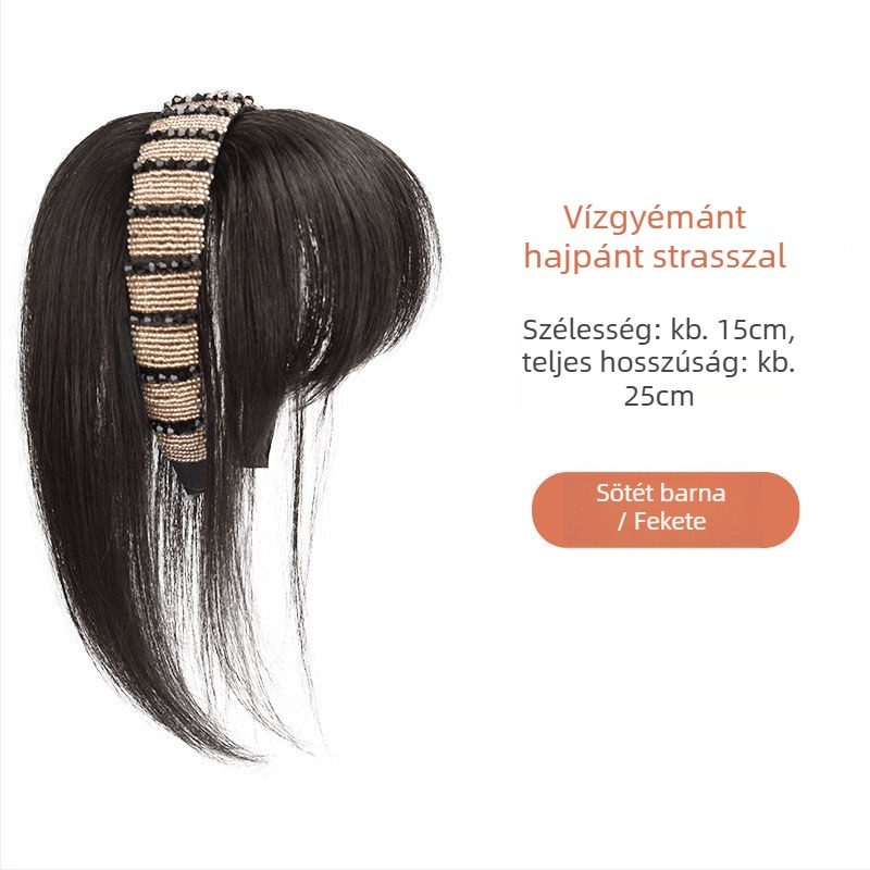 Daisy Xiumei 505 paróka kristályos fejfedővel és frufruval, egyrészes kialakítás a felső volumenért, természetes bőrszínű sapka