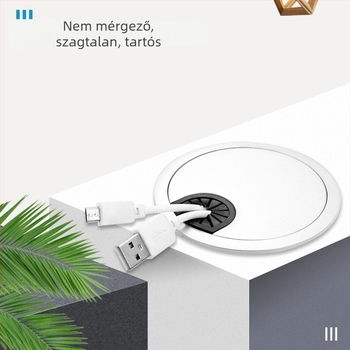 ABS műanyag kör alakú kábelnyílásfedél számítógép/irodai asztalhoz, 35/50/53