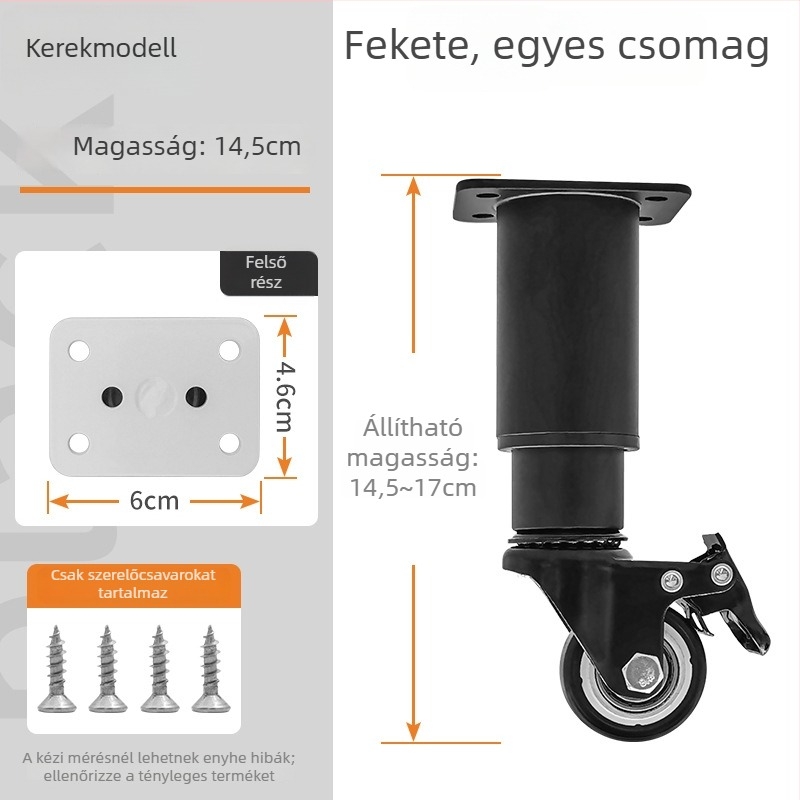 Bútorlábak görgőkkel és fékkel — anyag: hideghengerelt acél; márka: Senlide; stílus: modern egyszerűség; alkalmazás: bútorok, lábak asztalok, lábak kávásasztalok, szekrények.
