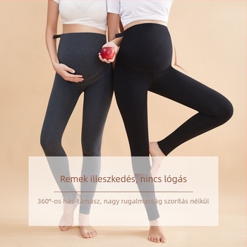 Kismama leggings külső viseletre, magas derék, állítható, divatos kismama ruházat tavasz–ősz, vékony modell