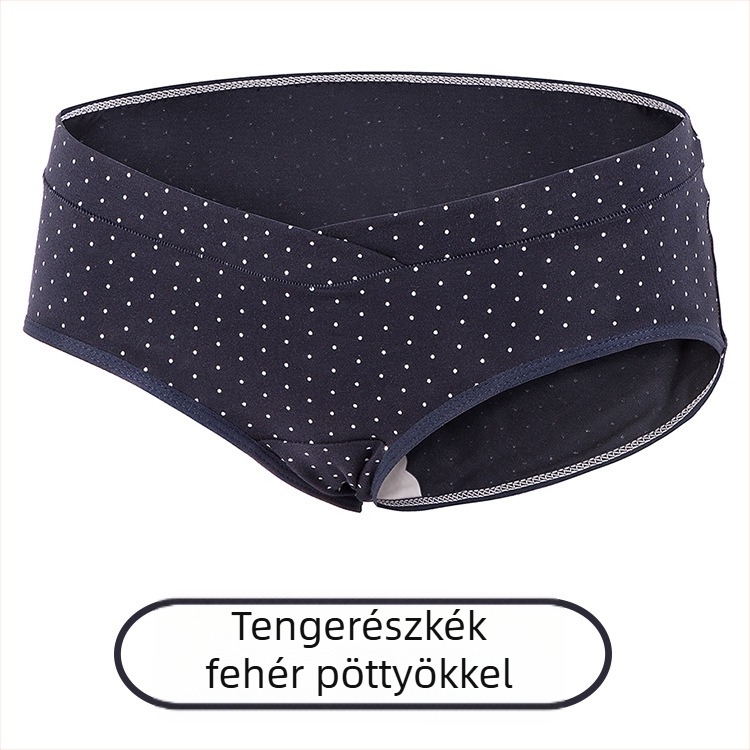 Kismama alsó, alacsony derék, pamut, keresztezett mintázat, varrott kivitel, 95-100% pamut, ágyéki bélés 100% pamut