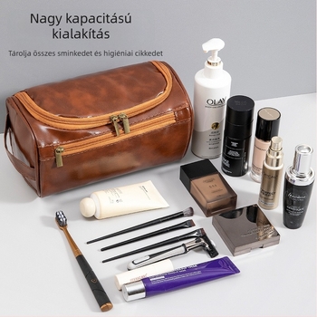 Sminktáska - PU anyag, nagy kapacitás, vízálló, többfunkciós, cipzáras zárás