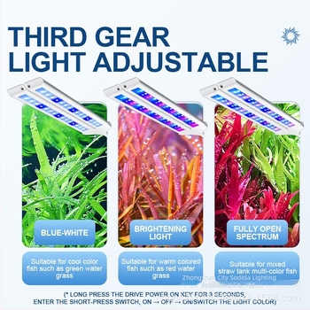 LED akvárium clip lámpa, PVC ház, Yikeda márka, teljesítmény opciók 4.8, 6.4, 8.8, 12 és 13.6W, súly 0.31–0.44 kg, világítás, dekoratív és a növekedés elősegítése