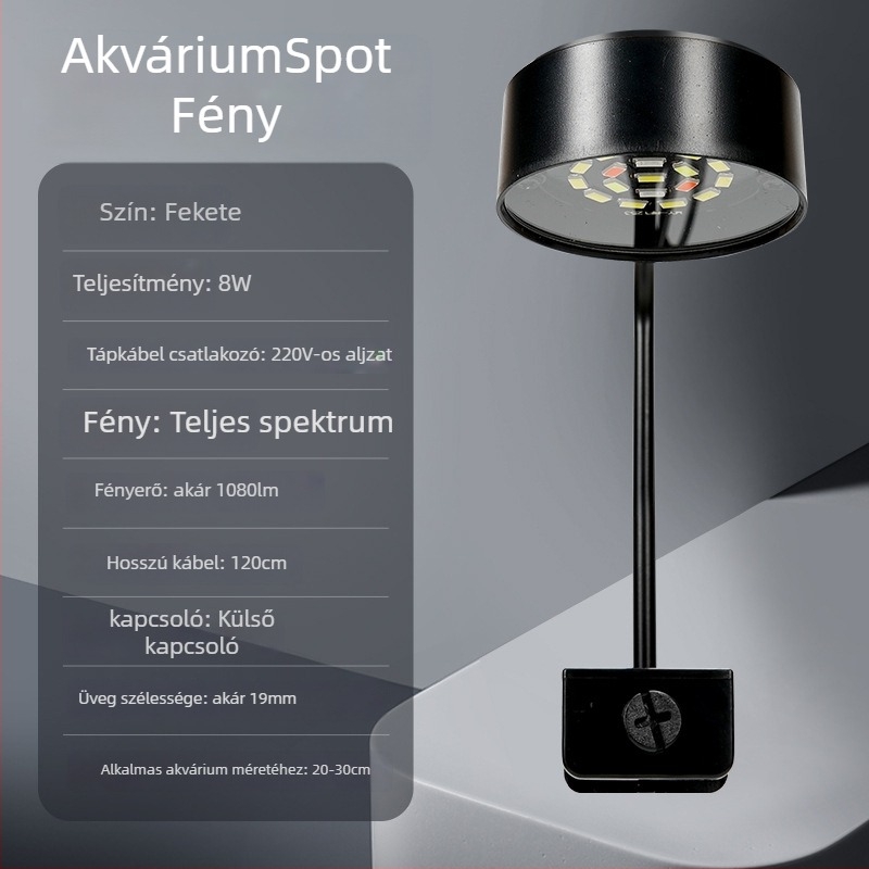 Teljes spektrumú LED akváriumi világítás, vízálló konzollal és függő rögzítéssel a vízi növények növekedéséhez