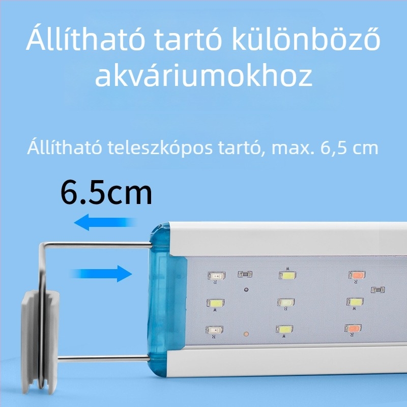LED akváriumlámpa színváltó világítással és konzol tartóval — ideális dísznövényekhez — Eredet: Kína; Helyi termék