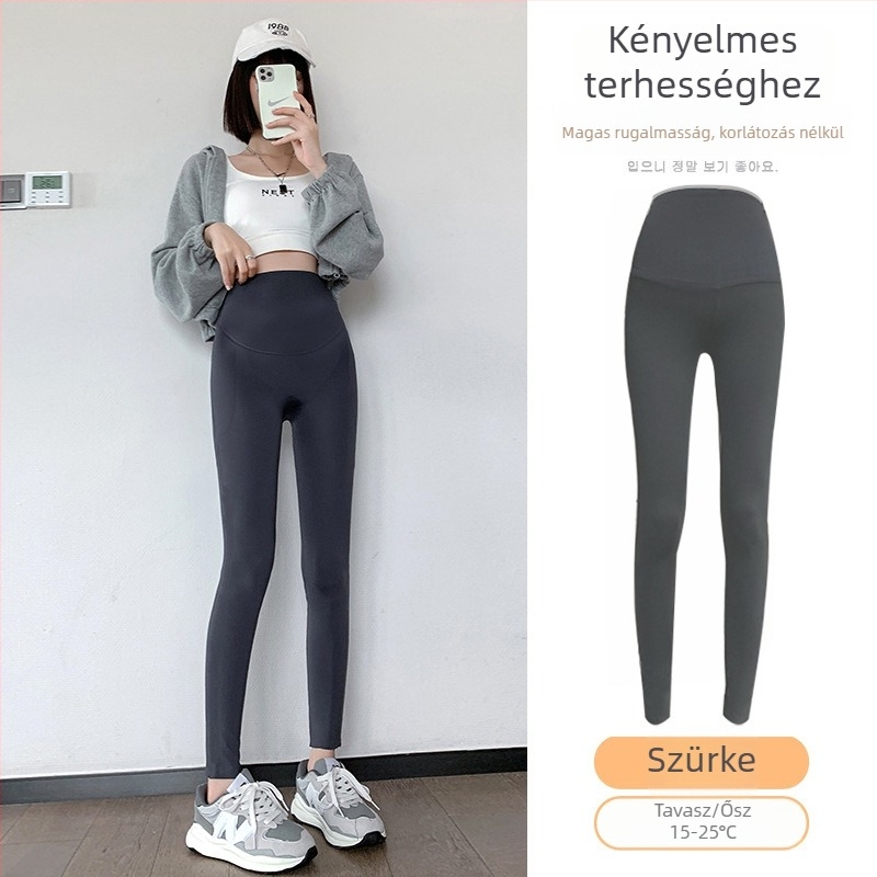 Kismama leggings fleece-béléssel az őszi-téli időszakra, jóga-stílusú, vastag és rugalmas