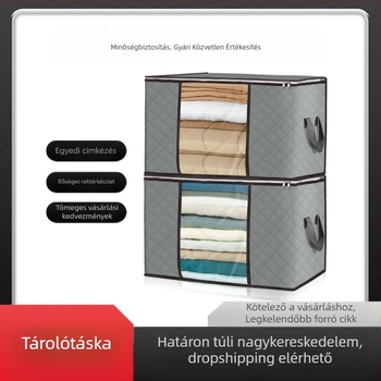 Vastagított nem szőtt anyagból készült paplan tároló táska, nedvességálló, otthoni rendszerezéshez