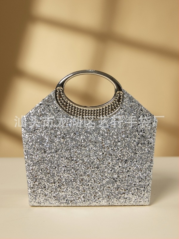 Estélyi táska kristályokkal, kis négyszögletű klutch, zárható zárás, poliészter bélés, belső zsebek telefonra és azonosító kártyára, városi minimalist stílus, 2025 tavasz