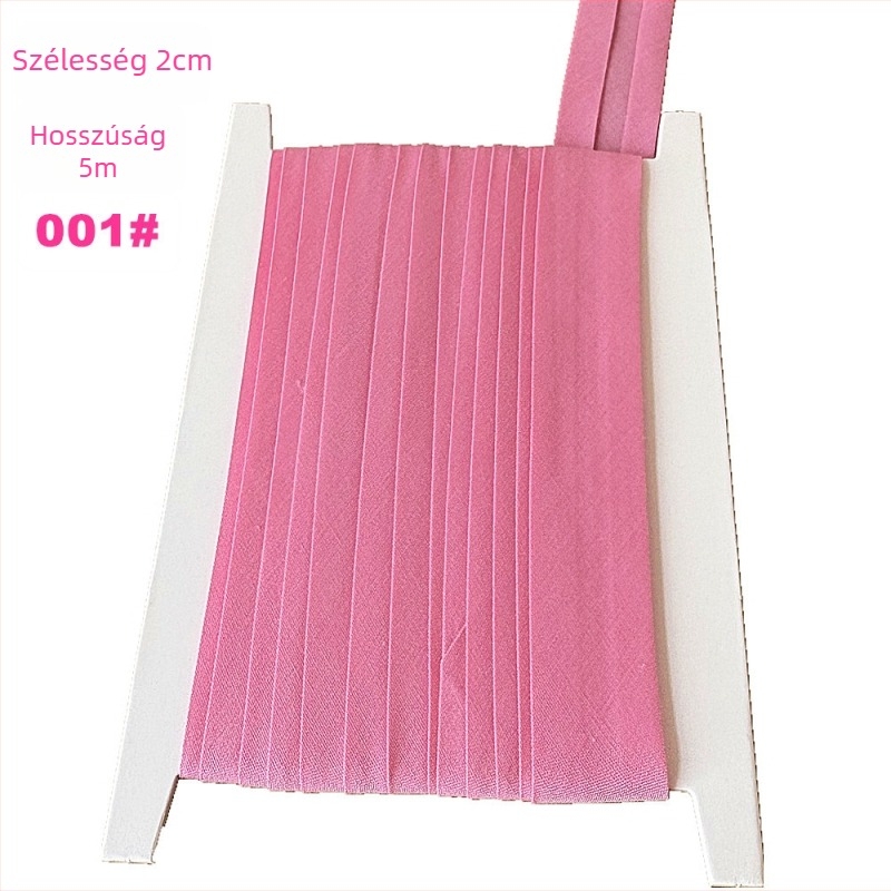 Szegélyező szalag, poliészter-pamut, 2 cm széles, 5 m hosszú, modell TCB-2cm, ruházati és háztartási textíliákhoz
