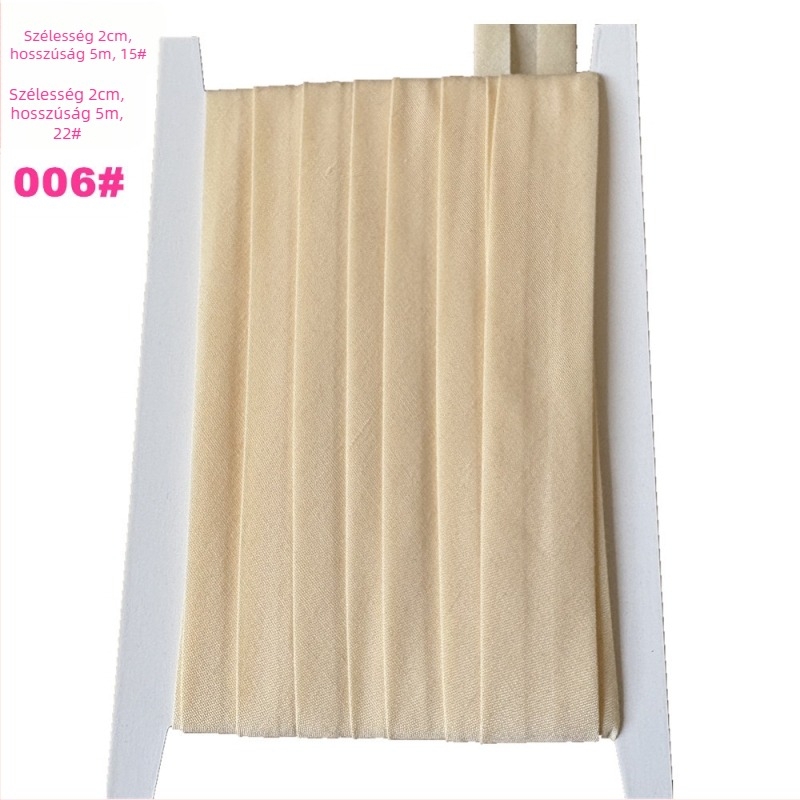 Szegélyező szalag, poliészter-pamut, 2 cm széles, 5 m hosszú, modell TCB-2cm, ruházati és háztartási textíliákhoz