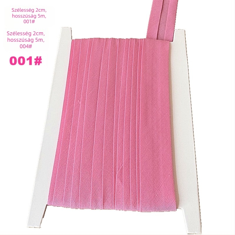 Szegélyező szalag, poliészter-pamut, 2 cm széles, 5 m hosszú, modell TCB-2cm, ruházati és háztartási textíliákhoz
