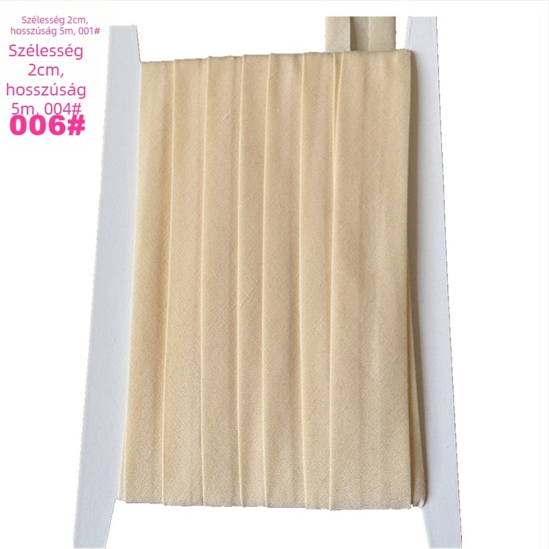 Szegélyező szalag, poliészter-pamut, 2 cm széles, 5 m hosszú, modell TCB-2cm, ruházati és háztartási textíliákhoz