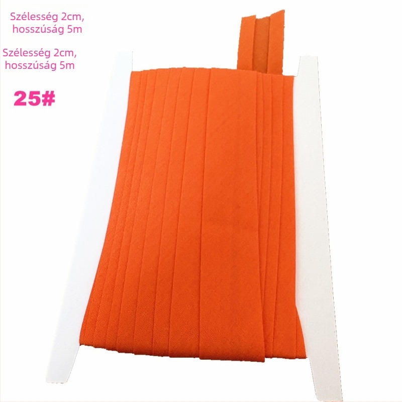 Szegélyező szalag, poliészter-pamut, 2 cm széles, 5 m hosszú, modell TCB-2cm, ruházati és háztartási textíliákhoz