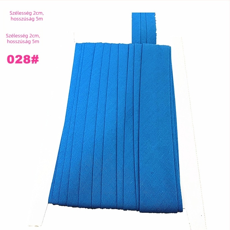 Szegélyező szalag, poliészter-pamut, 2 cm széles, 5 m hosszú, modell TCB-2cm, ruházati és háztartási textíliákhoz