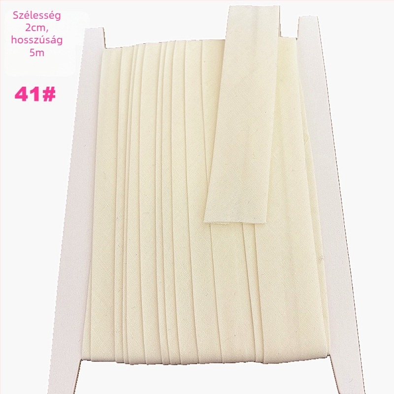 Szegélyező szalag, poliészter-pamut, 2 cm széles, 5 m hosszú, modell TCB-2cm, ruházati és háztartási textíliákhoz