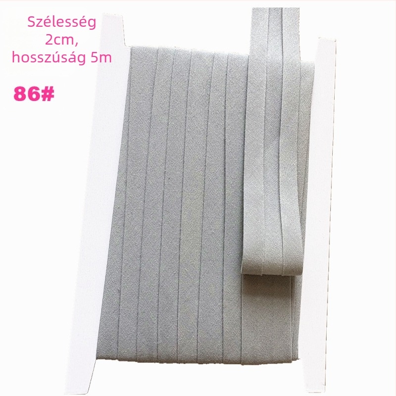 Szegélyező szalag, poliészter-pamut, 2 cm széles, 5 m hosszú, modell TCB-2cm, ruházati és háztartási textíliákhoz