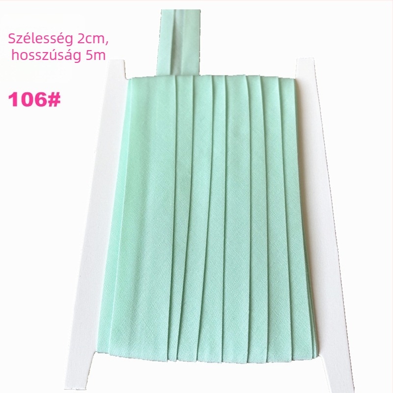 Szegélyező szalag, poliészter-pamut, 2 cm széles, 5 m hosszú, modell TCB-2cm, ruházati és háztartási textíliákhoz