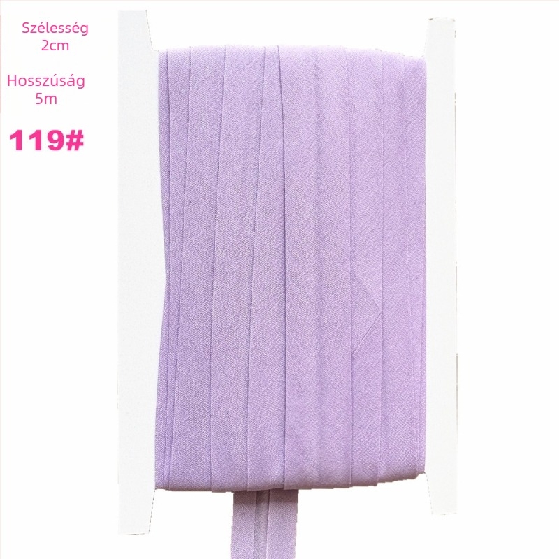 Szegélyező szalag, poliészter-pamut, 2 cm széles, 5 m hosszú, modell TCB-2cm, ruházati és háztartási textíliákhoz