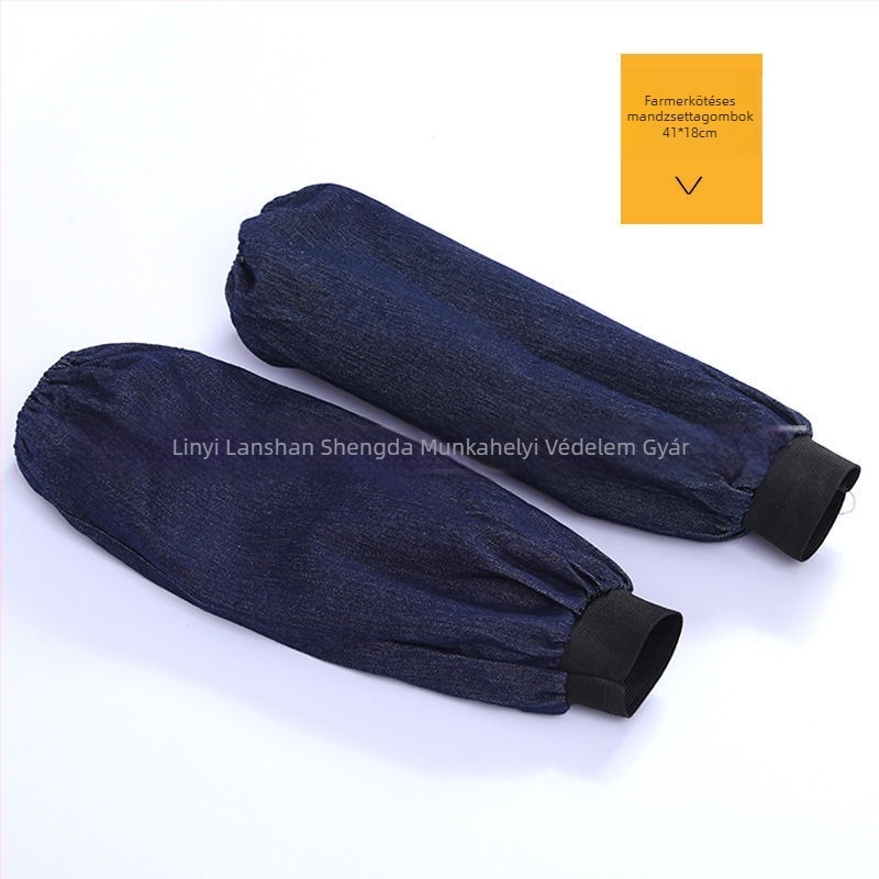 Denim oversleeves – ujjatlan kötény, antifouling és dekontamináció céljára, modern egyszerű stílus, egyszínű mintázat, Shengda