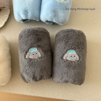 Hímzett plüss karvédő készlet télre, uniszex, anti-szennyezés, nyúl szőranyag, eredeti dizájn