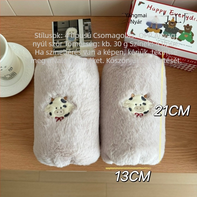 Hímzett plüss karvédő készlet télre, uniszex, anti-szennyezés, nyúl szőranyag, eredeti dizájn