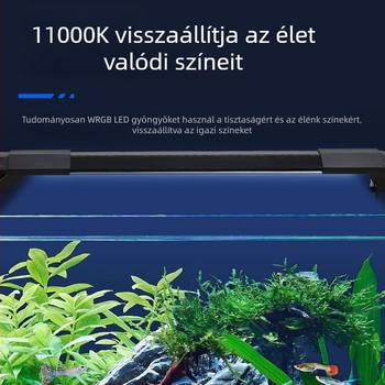 Akvárium LED világítás, fröccsenésálló, kompakt teljes spektrumú lámpa vízi növényekhez és megfigyeléshez