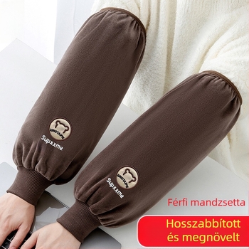 Hosszú könyökvédő flanelból, meleg, szennyeződés elleni, felnőtteknek – háztartási és irodai használatra