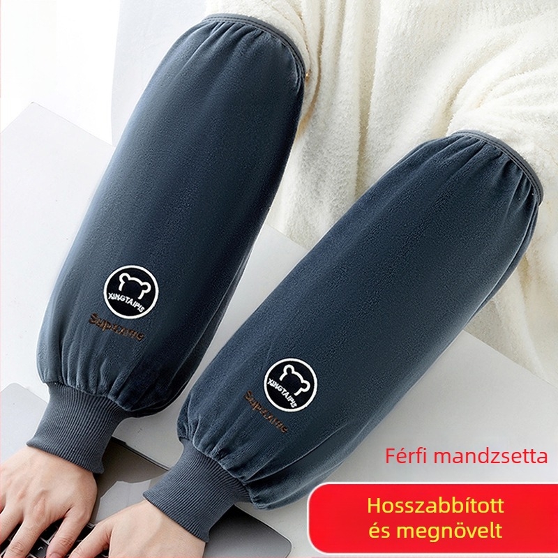 Hosszú könyökvédő flanelból, meleg, szennyeződés elleni, felnőtteknek – háztartási és irodai használatra